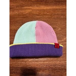 Old Teddy Fresh Beanie Official Hat Pastel Color Block One Size HARD TO FIND